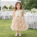 Abito cerimonia bambina Sarabanda in tulle con fiocco – 3-8 anni