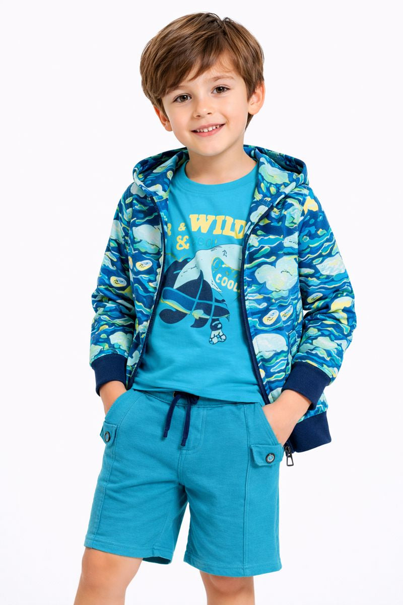 Pantaloncino Boboli verde acqua con tasche laterali – bambino 3-10 anni