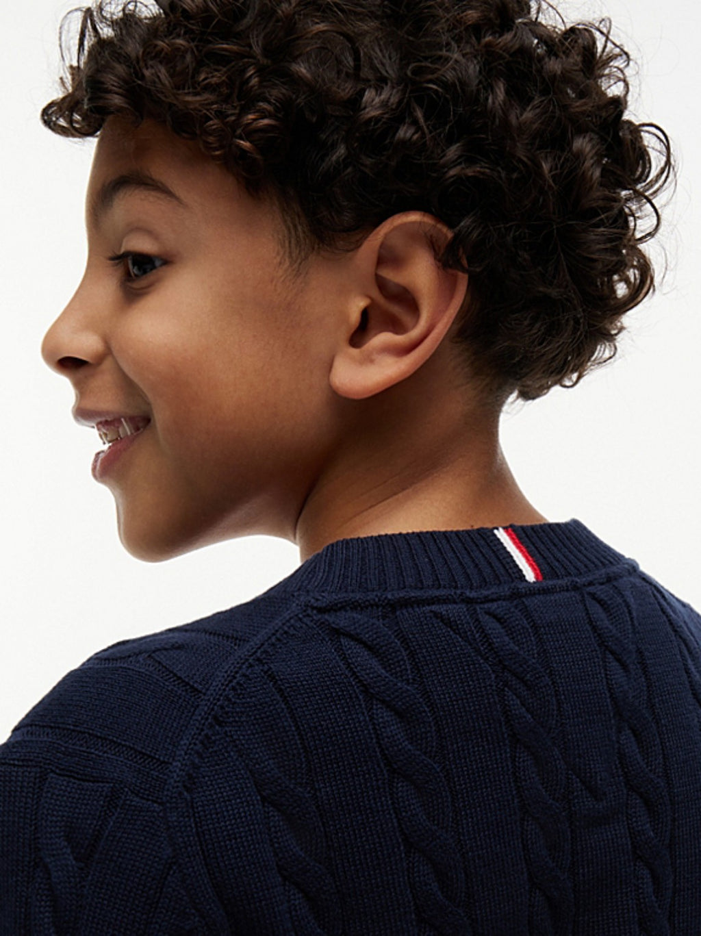 Maglioncino in filo di cotone blu Tommy Hilfiger ragazzo 10-16 anni