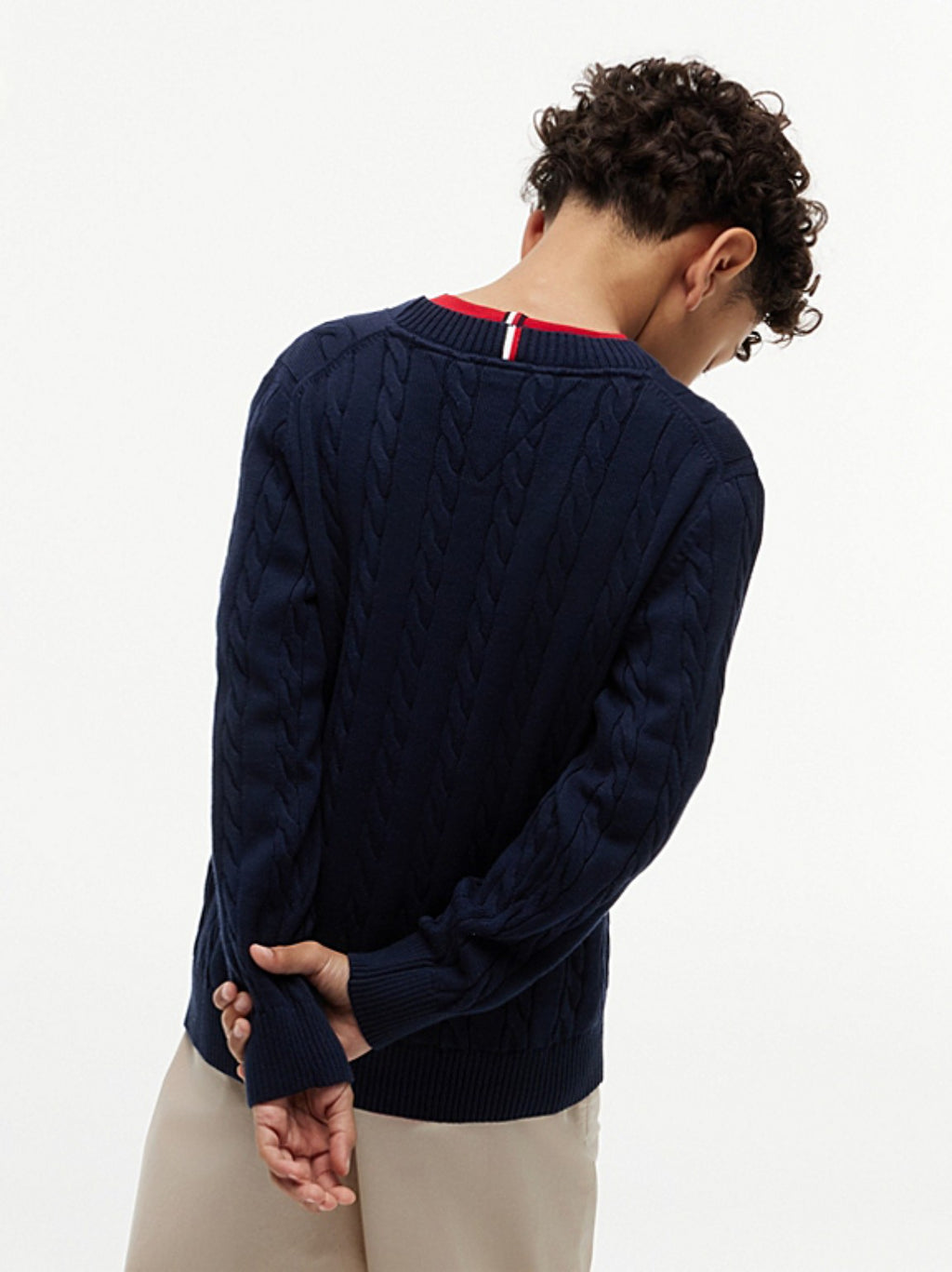 Maglioncino in filo di cotone blu Tommy Hilfiger ragazzo 10-16 anni