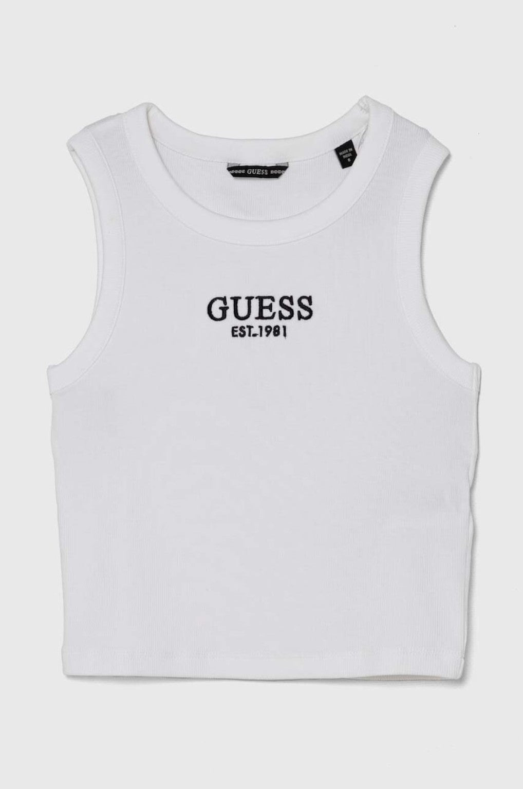 Top Guess nero con logo ricamato – ragazza 10-16 anni