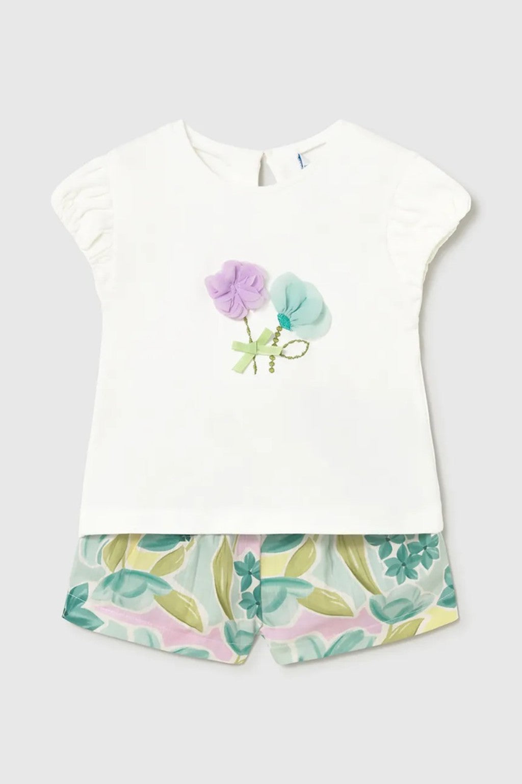 Completo neonata Mayoral 6-24 mesi in cotone con pantaloncino – ideale per estate