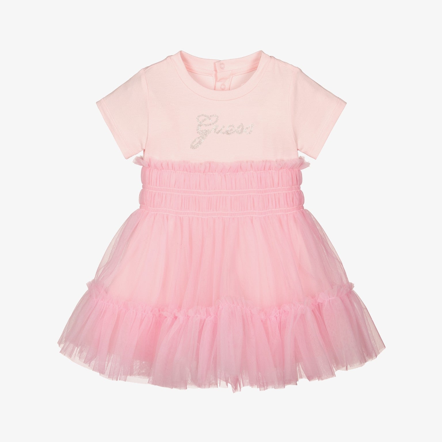 Vestito GUESS neonata rosa con tulle – 3/24 mesi