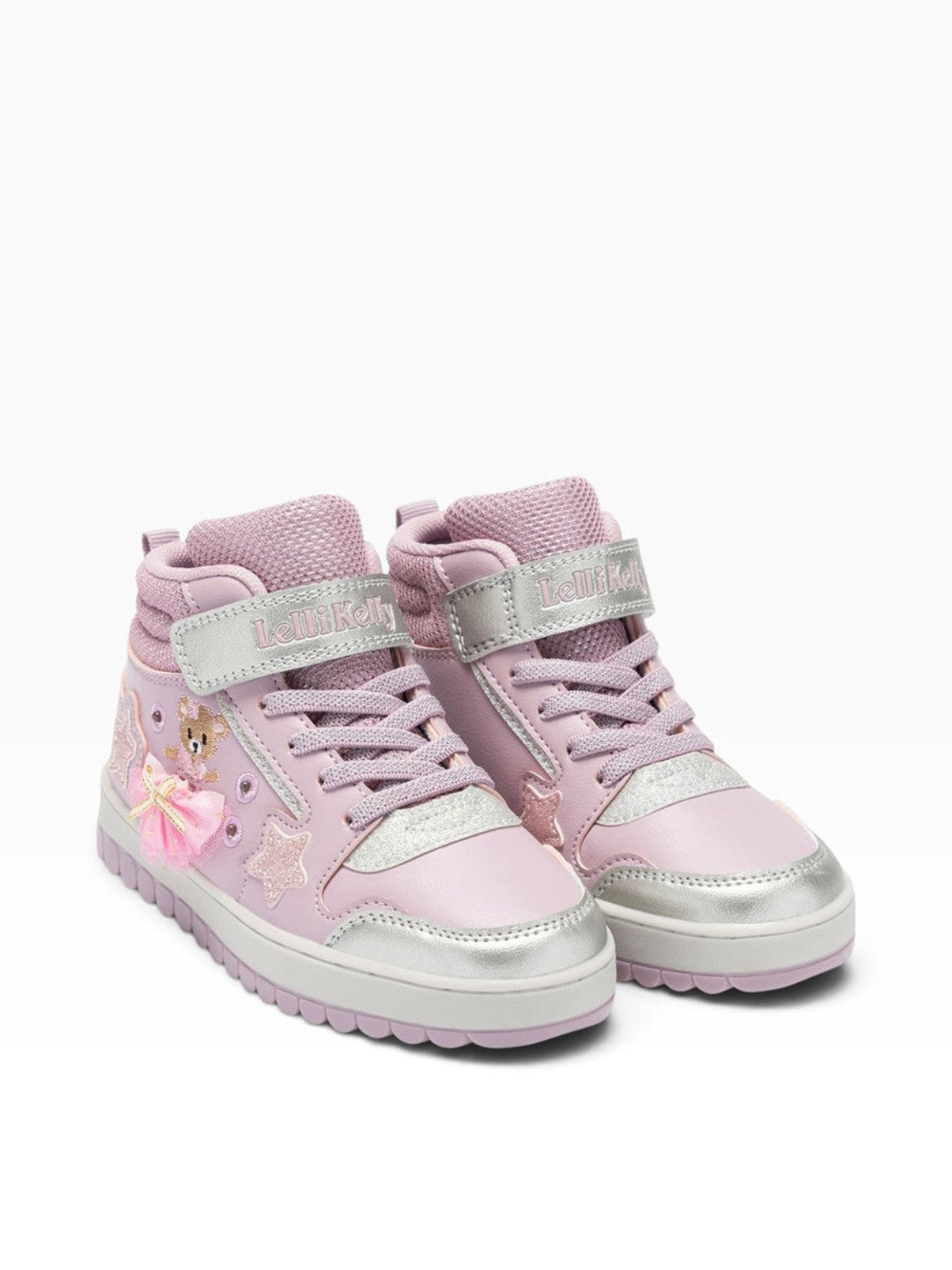 Lelli Kelly Sneakers Alta Orsetto con Luci e Gonnellina Intercambiabile – Rosa | 26-33
