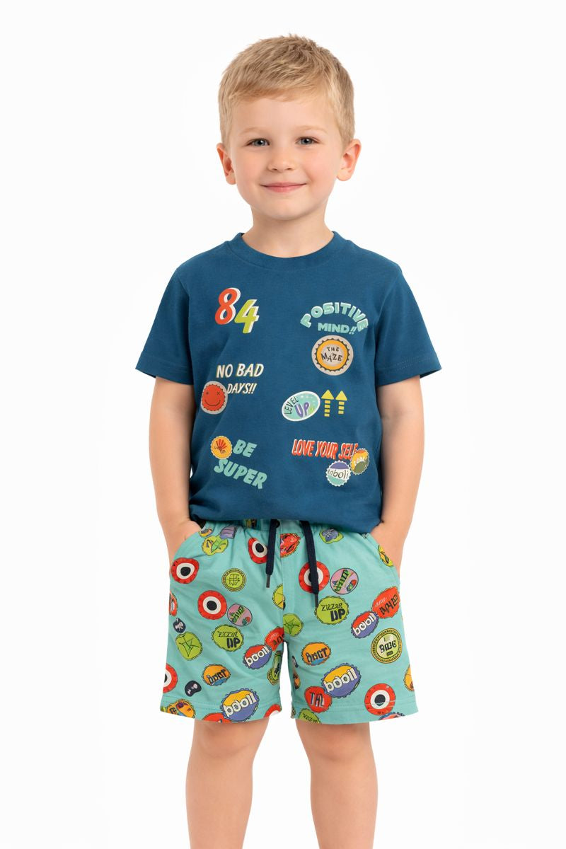 T-shirt Boboli blu con stampe colorate – bambino 3-10 anni