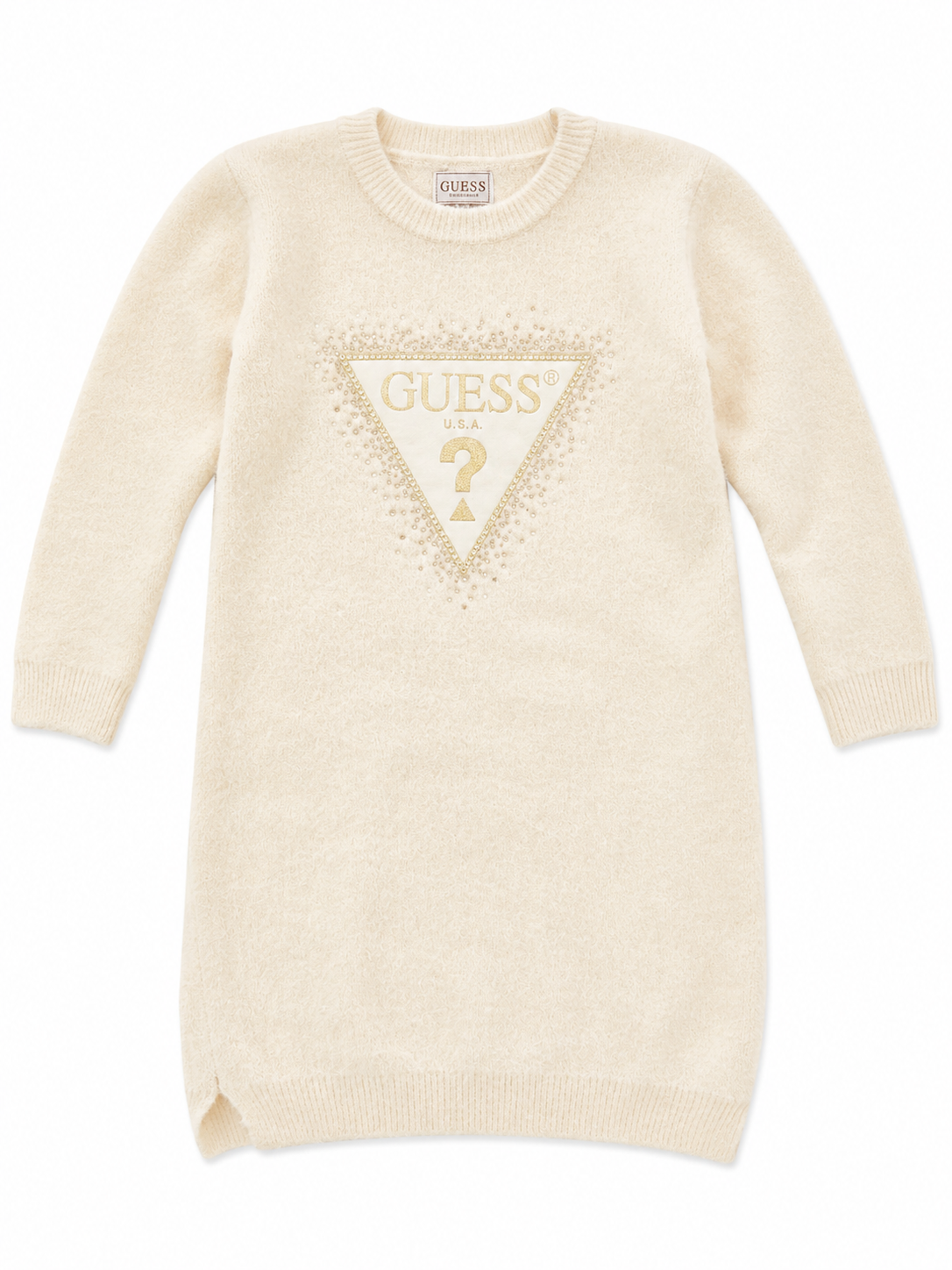 Abito Guess bambina effetto peluche con logo triangolo | 3-7 anni