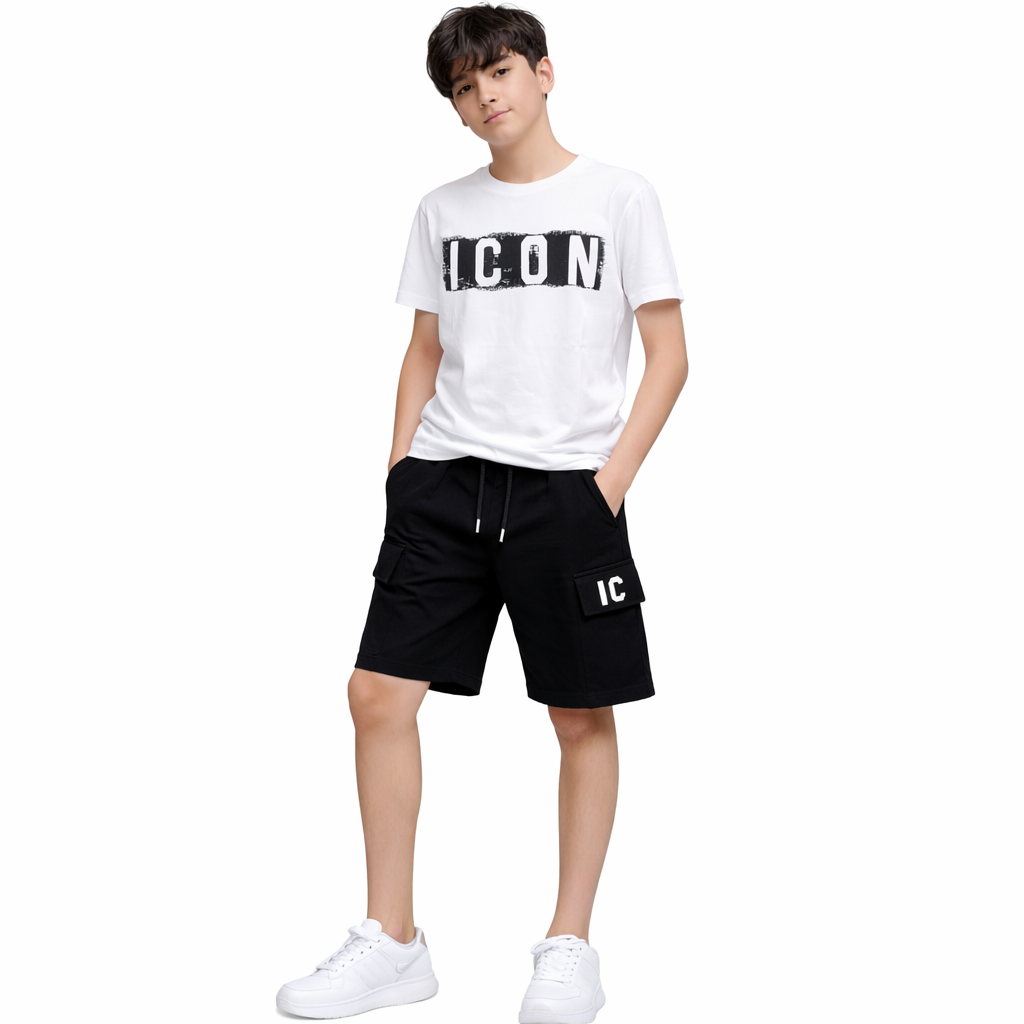 Bermuda cargo ICON ragazzo 8-16 anni nero