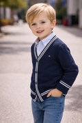 Cardigan bambino Tommy Hilfiger 3–7 anni in cotone blu
