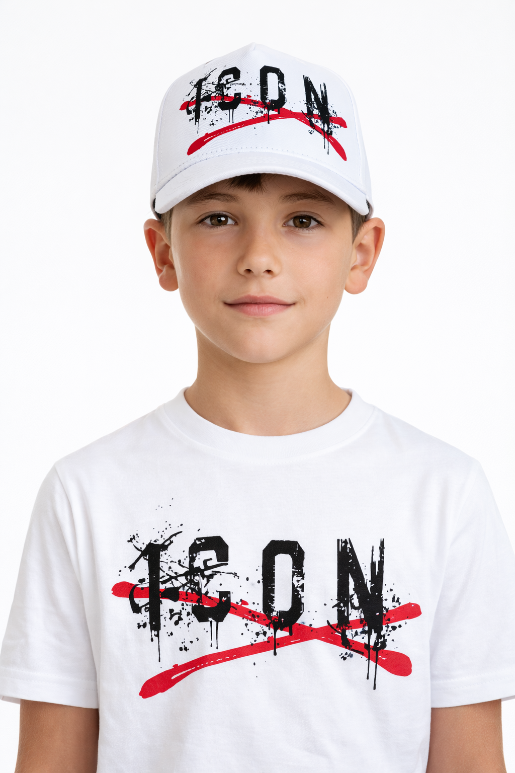 T-shirt ICON ragazzo bianca con stampa logo street – 8-16 anni