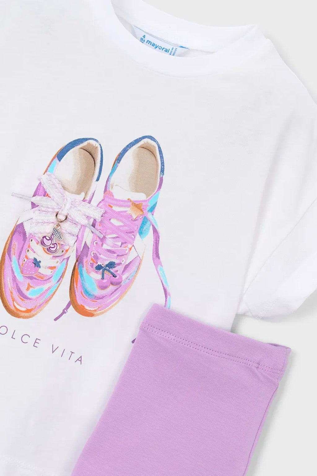 Completo Mayoral bambina “Dolce Vita” – T-shirt e shorts – 3-10 anni – Primavera Estate