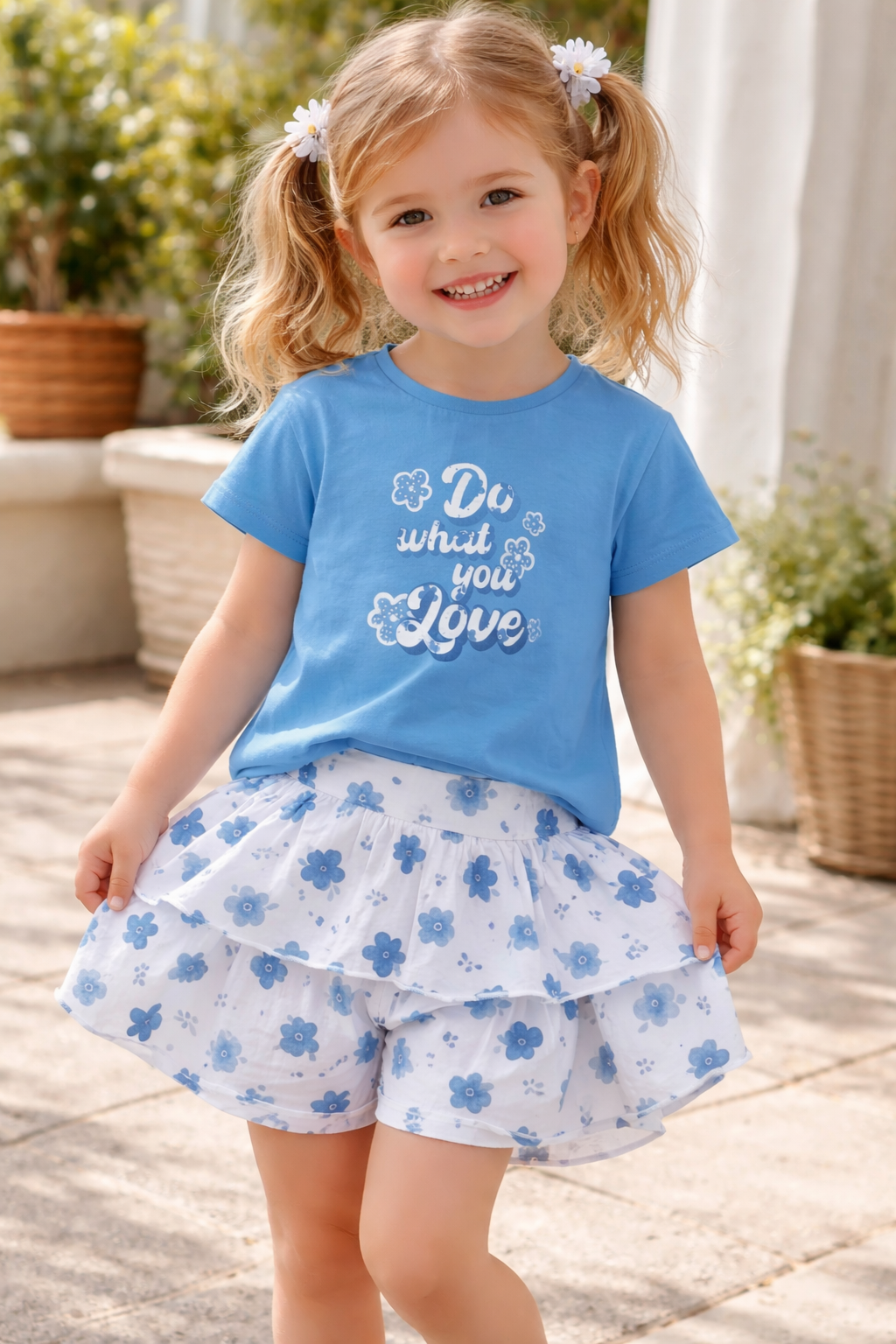 Completo bambina Sarabanda con gonna-short integrato – 3/8 anni