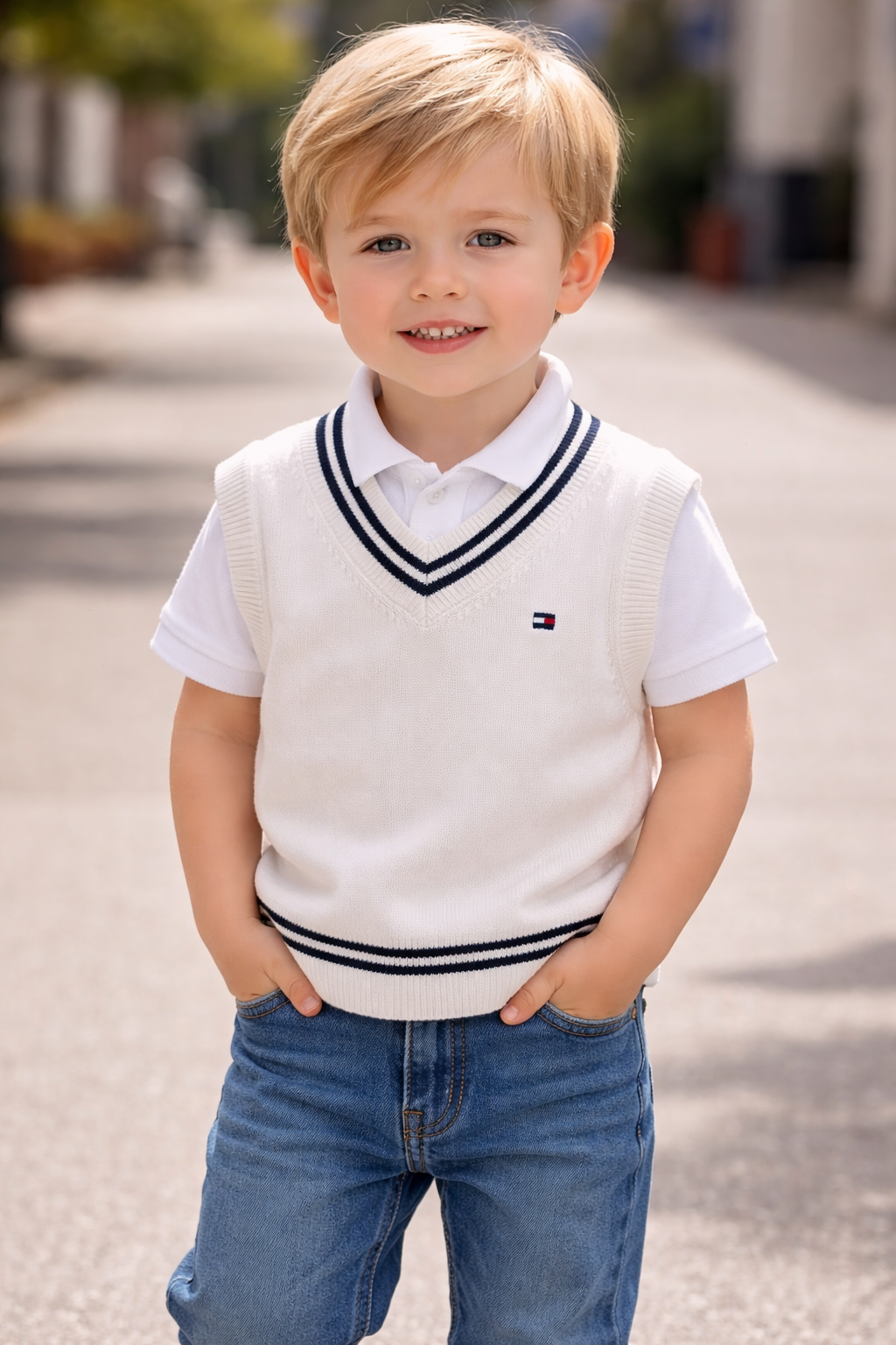 Gilet in maglia Tommy Hilfiger bambino 3–7 anni