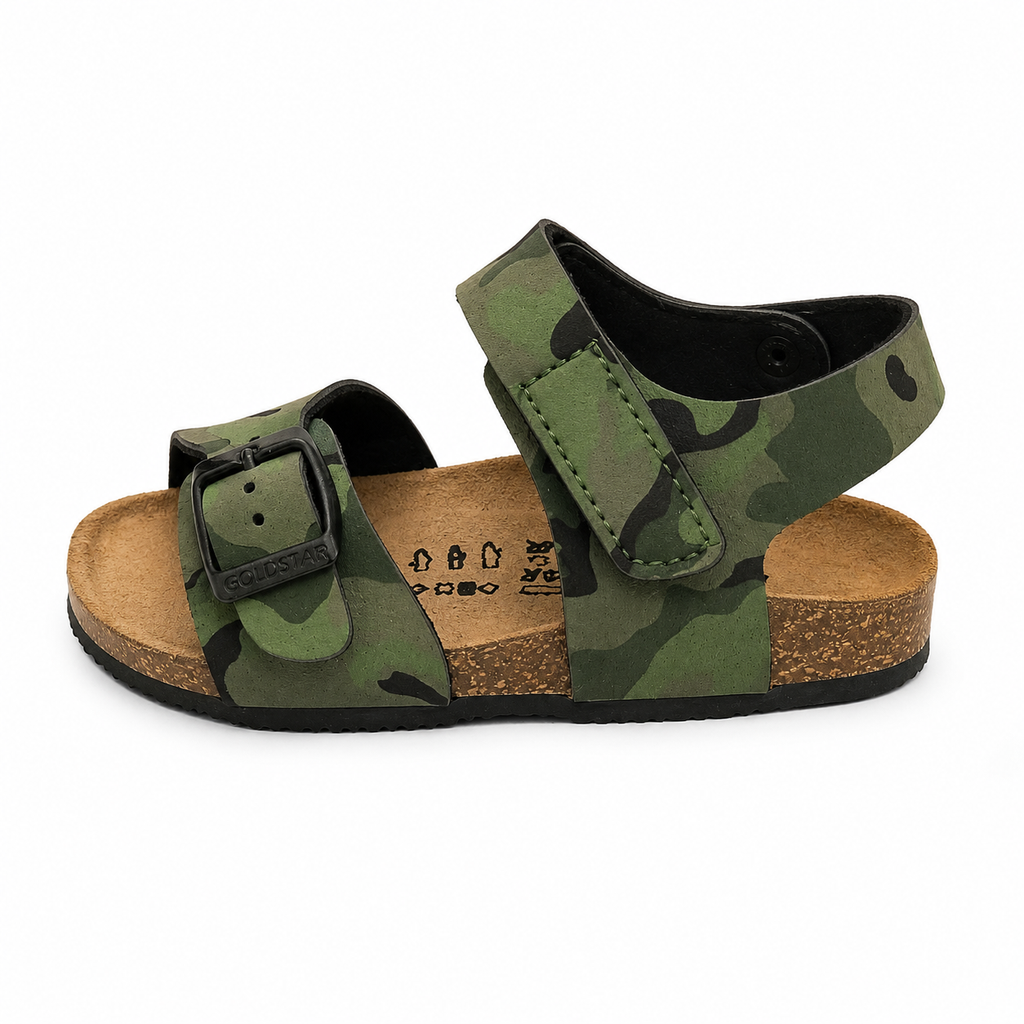 Goldstar Sandalo mimetico Made in Italy con Plantare Soft in Pelle e Chiusura a Strappo