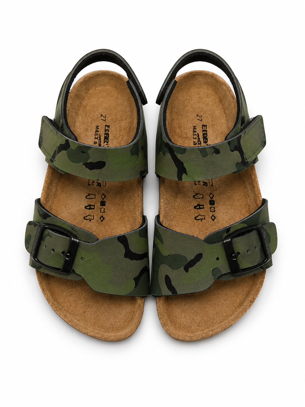 Goldstar Sandalo mimetico Made in Italy con Plantare Soft in Pelle e Chiusura a Strappo