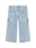 Jeans cargo Guess bambina in denim chiaro – 3/7 anni