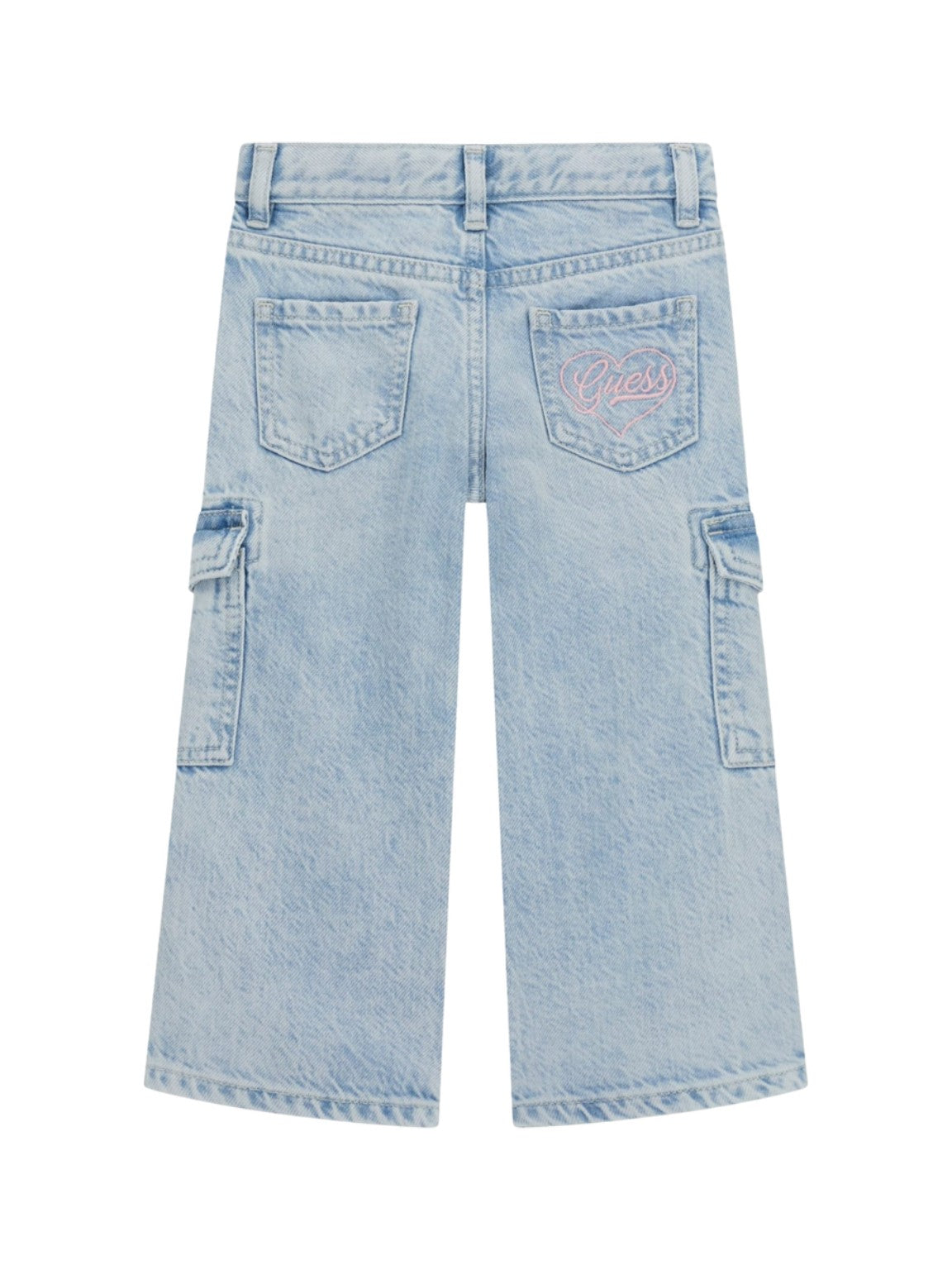 Jeans cargo Guess bambina in denim chiaro – 3/7 anni