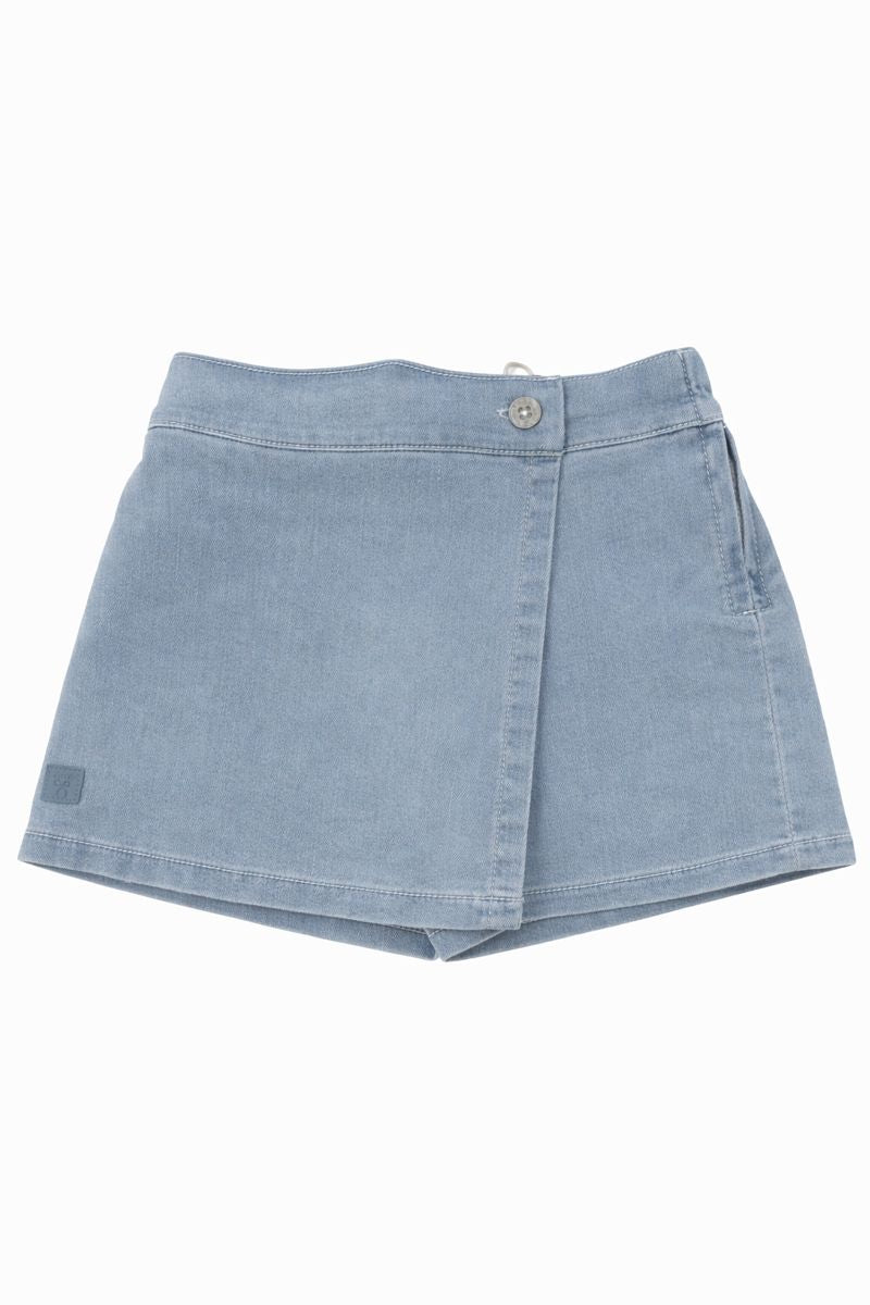 Pantaloncino effetto gonnellina Boboli in jeans leggero, bambina 3–10 anni