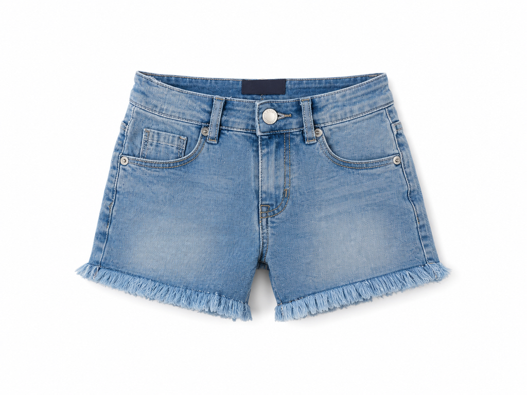 Shorts jeans Sarabanda bambina 3-8 anni elasticizzati con vita regolabile