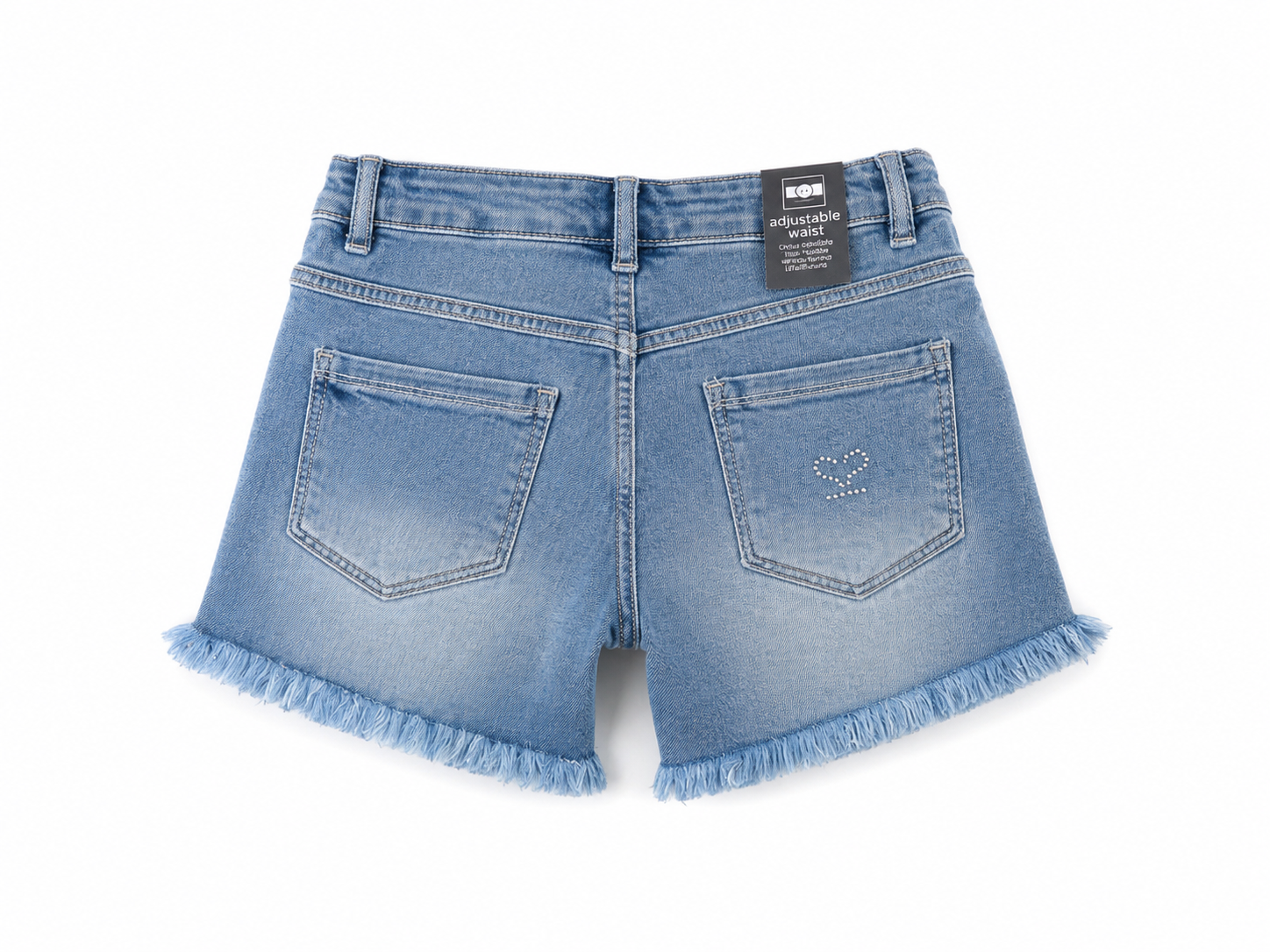 Shorts jeans Sarabanda bambina 3-8 anni elasticizzati con vita regolabile
