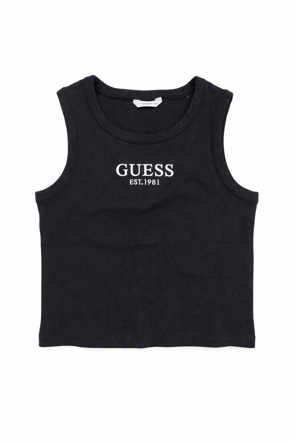 Top Guess nero con logo ricamato – ragazza 10-16 anni