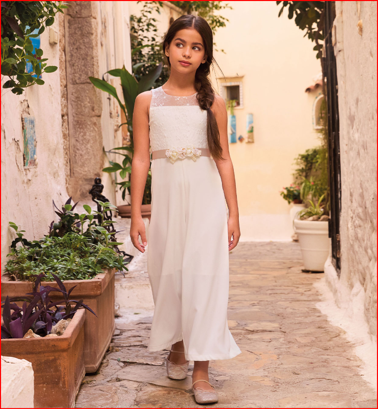 Tuta cerimonia ragazza Sarabanda in pizzo e chiffon – 10-14 anni