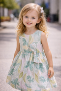 Abito bambina Mayoral in lino fantasia floreale 3-10 anni