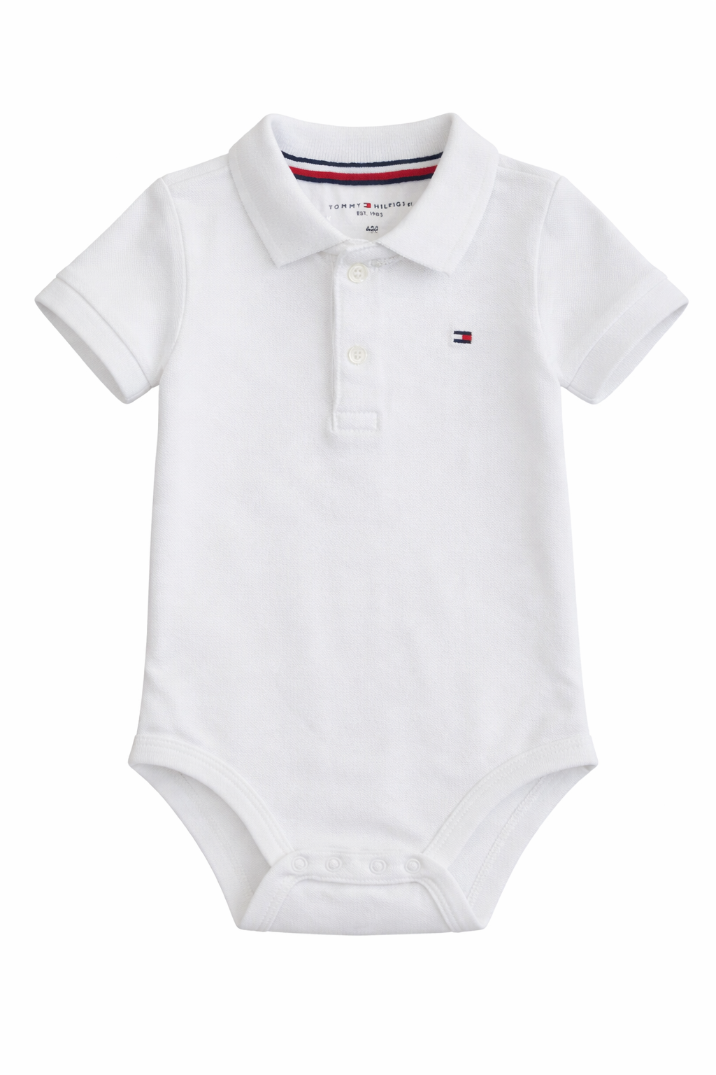 Body polo neonato bianco in cotone Tommy Hilfiger (3–24 mesi)