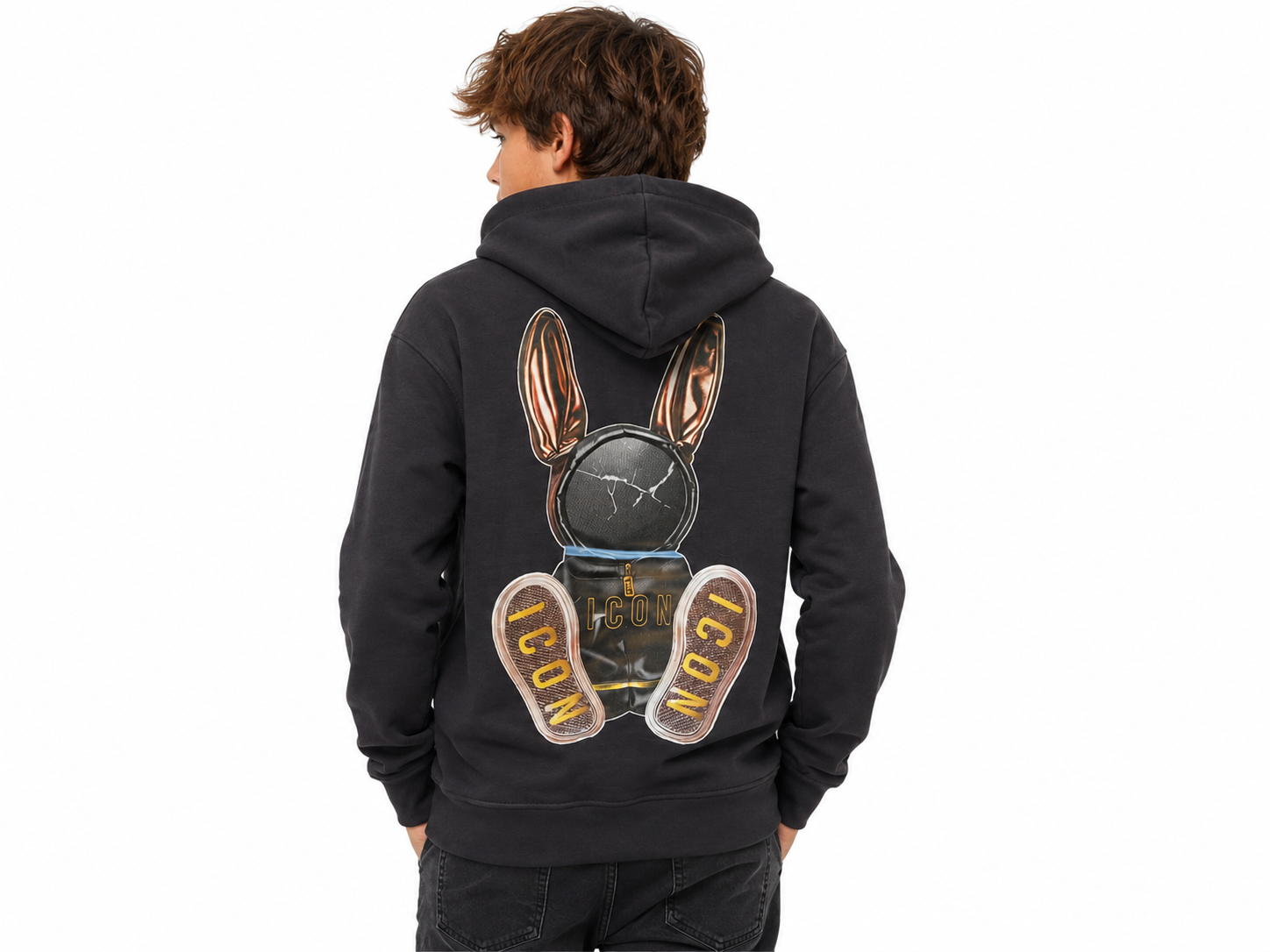 Felpa ragazzo ICON con cappuccio felpata in cotone – 8/16 anni