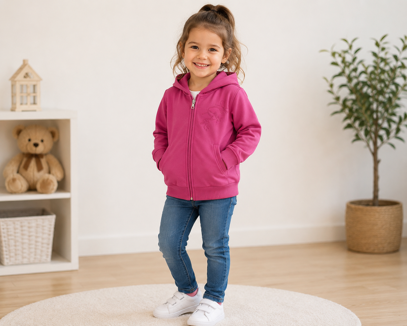 Felpa Garzata con Zip e Cappuccio Bambina Mayoral 3-10 Anni