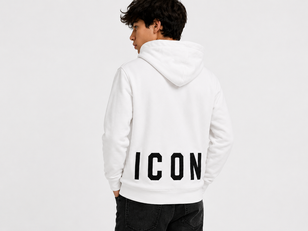 Felpa ICON con Cappuccio Felpatina panna in Cotone – Ragazzo 10-16 Anni