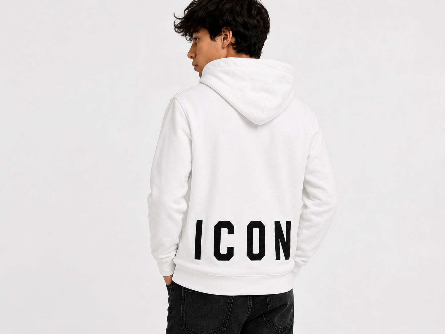 Felpa ICON con Cappuccio Felpatina panna in Cotone – Ragazzo 10-16 Anni
