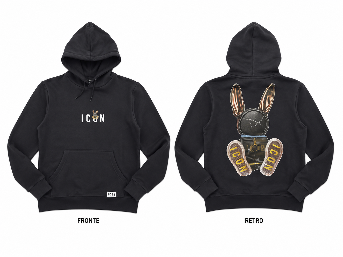 Felpa ragazzo ICON con cappuccio felpata in cotone – 8/16 anni
