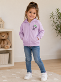 Felpa garzata con zip e cappuccio bambina 3-8 anni in cotone