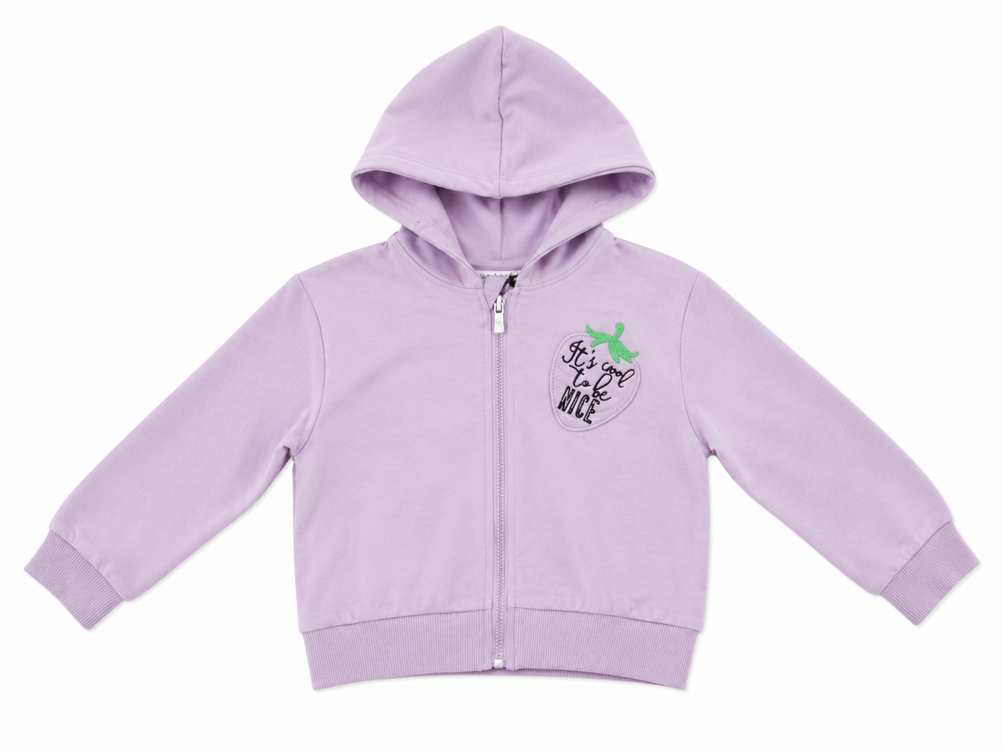 Felpa garzata con zip e cappuccio bambina 3-8 anni in cotone