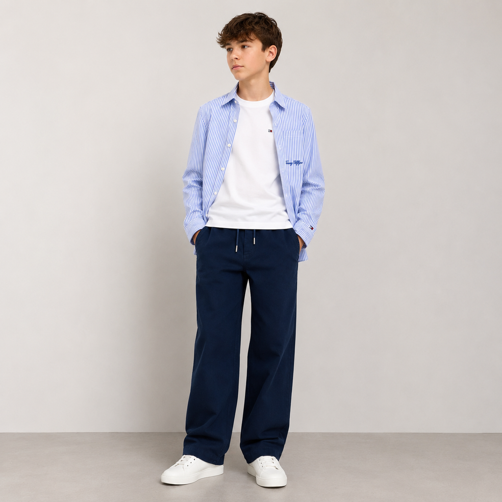 Pantalone Tommy Hilfiger Baggy Fit Blu Ragazzo 8-16 Anni