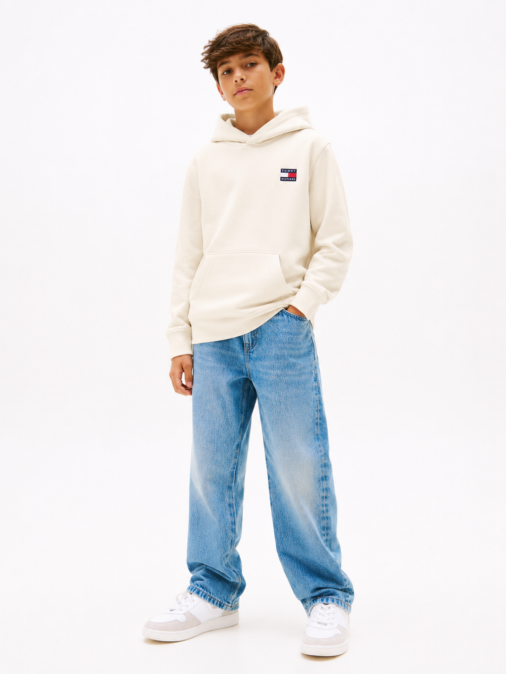 Felpa con cappuccio Tommy Hilfiger Ragazzo – 100% Cotone Garzato | 10-16 anni