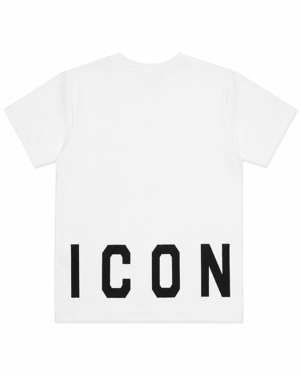 T-shirt ICON ragazzo bianca in cotone con maxi logo sul retro 10-16 anni