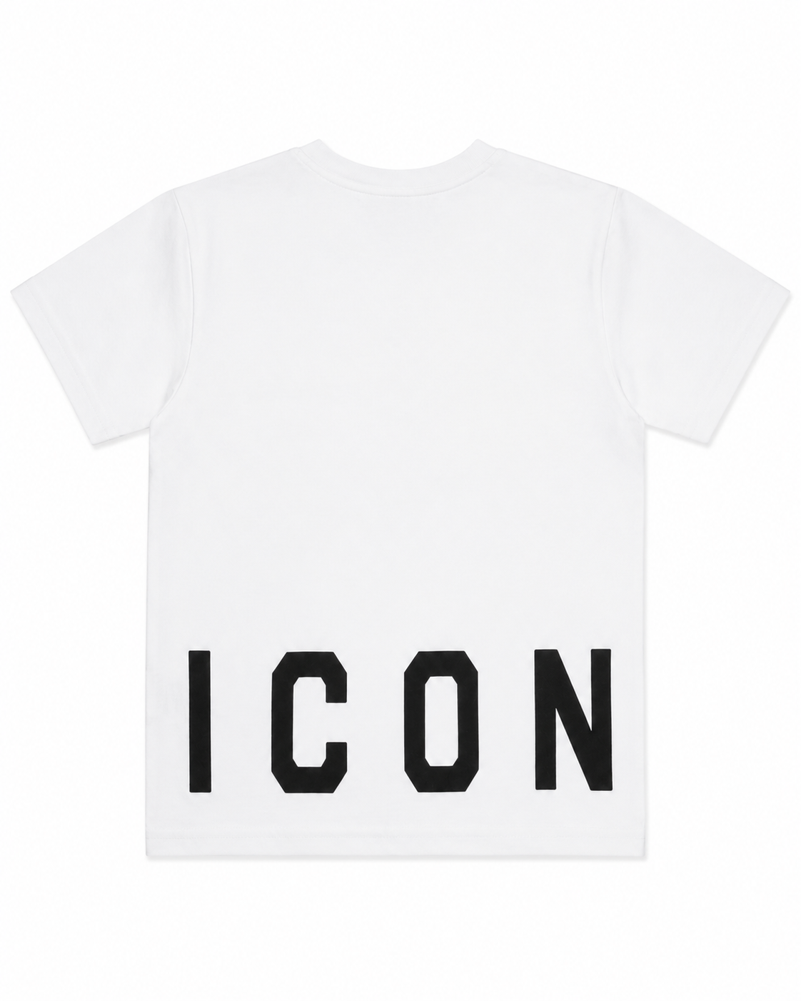 T-shirt ICON ragazzo bianca in cotone con maxi logo sul retro 10-16 anni