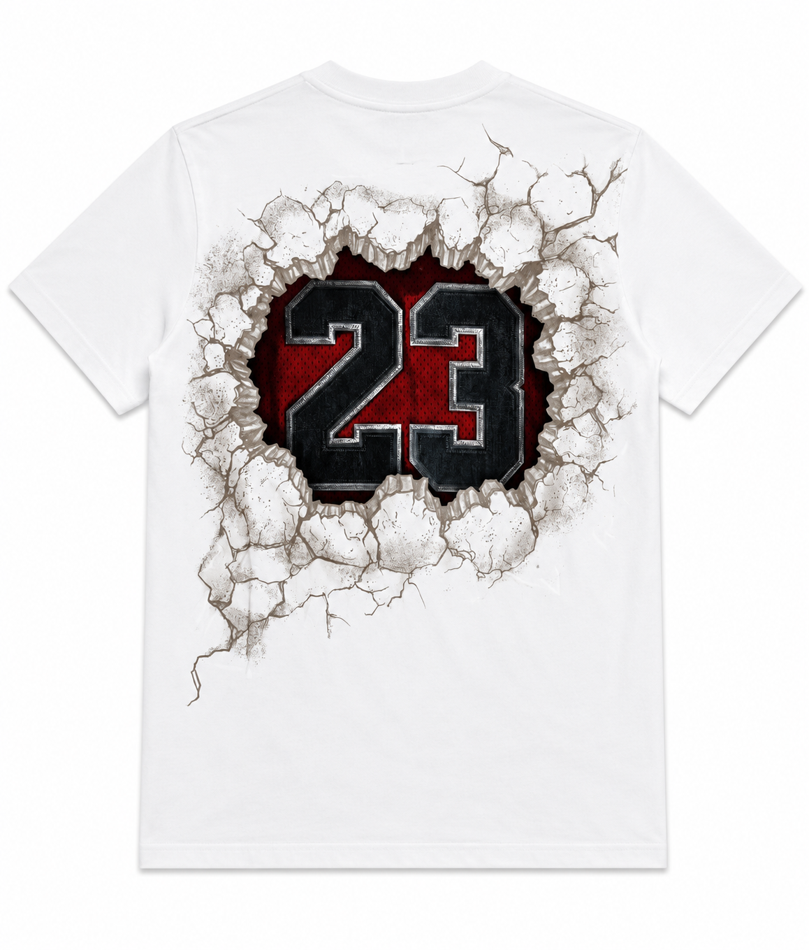 T-shirt Jordan ragazzo bianca in cotone con stampa frontale e retro effetto cracked – 8/16 anni