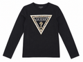 T-shirt Guess nera con logo triangolo maculato | Ragazza 12-16 anni
