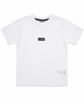 T-shirt ICON ragazzo bianca in cotone con maxi logo sul retro 10-16 anni