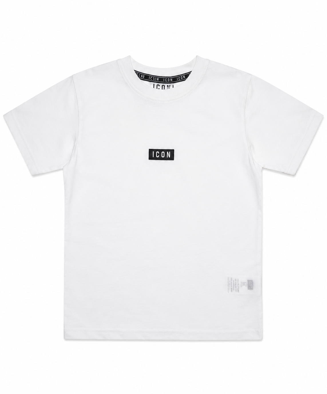 T-shirt ICON ragazzo bianca in cotone con maxi logo sul retro 10-16 anni